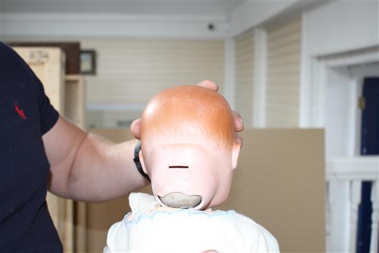 An AM 352 doll, soft body, 18in., and an AM Dream baby, 19in. (2)